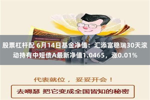 股票杠杆配 6月14日基金净值：汇添富稳瑞30天滚动持有中短债A最新净值1.0465，涨0.01%