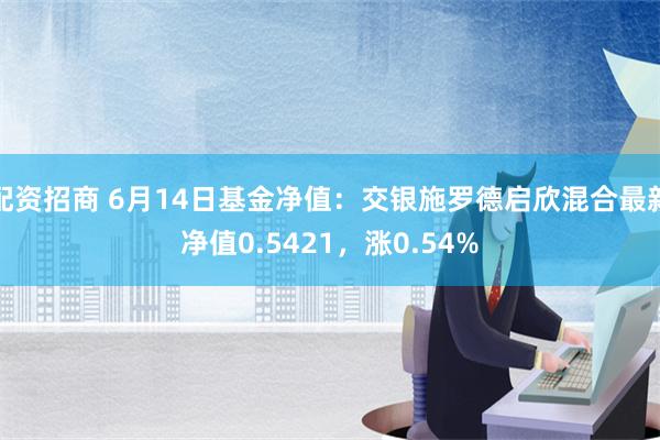 配资招商 6月14日基金净值：交银施罗德启欣混合最新净值0.5421，涨0.54%