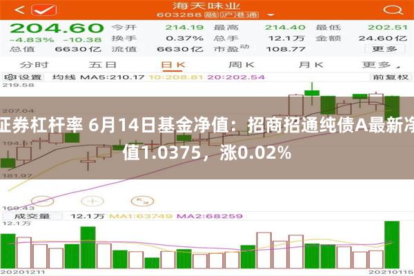 证券杠杆率 6月14日基金净值：招商招通纯债A最新净值1.0375，涨0.02%