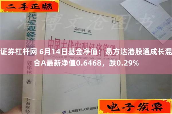 证券杠杆网 6月14日基金净值：易方达港股通成长混合A最新净值0.6468，跌0.29%