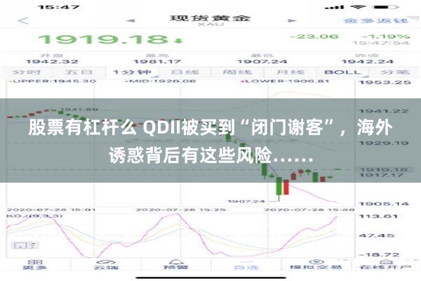 股票有杠杆么 QDII被买到“闭门谢客”，海外诱惑背后有这些风险……