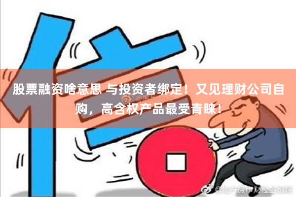 股票融资啥意思 与投资者绑定！又见理财公司自购，高含权产品最受青睐！