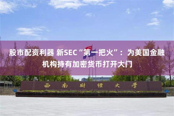 股市配资利器 新SEC“第一把火”：为美国金融机构持有加密货币打开大门